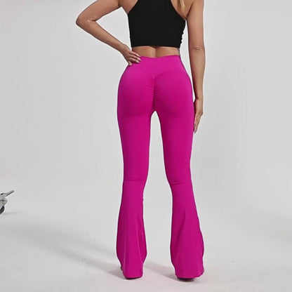 Hip-lift Yoga Flared Pants Fitness Sports Wide Leg High Waist Quick Dry Trousers Womens Clothing