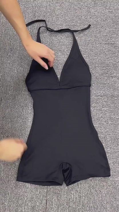 Yoga Pants Halter Neck Jumpsuit Beauty Back Shorts High Elastic One-piece Fitness For Womens Clothing